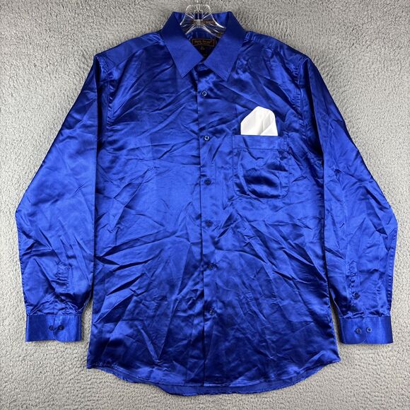 Henri Picard Shirt Mens Size 16.5 34/35 Long Sleeve Button Up Blue Single Needle - Picture 1 of 13